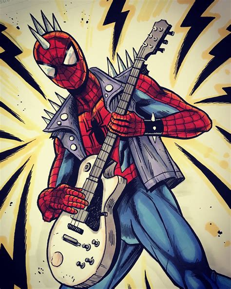 Spider Punk Commission By Brent Schoonover Spiderman Comic Spiderman