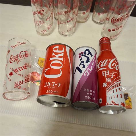 当時の品物まとめて 昭和レトロ コカ コーラ ワールドグラス 他 コーラ 非売品 Coca Cola ノベルティ地域限定 昭和空き缶コカ