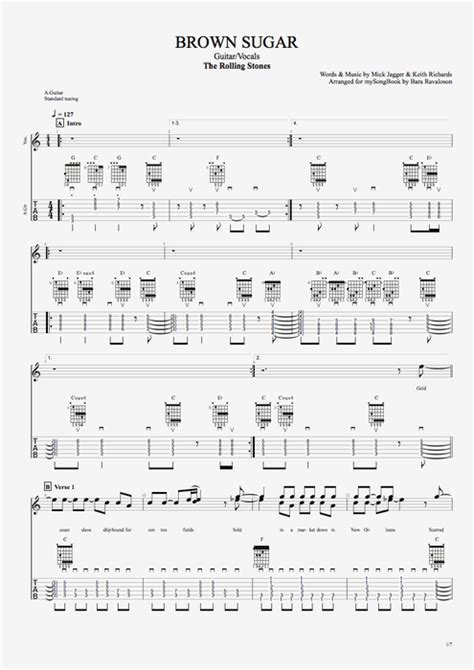 Brown Sugar Guitar Chords