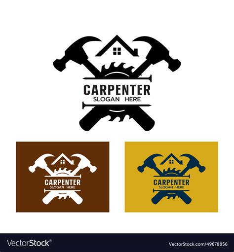 Carpenter logo template Royalty Free Vector Image