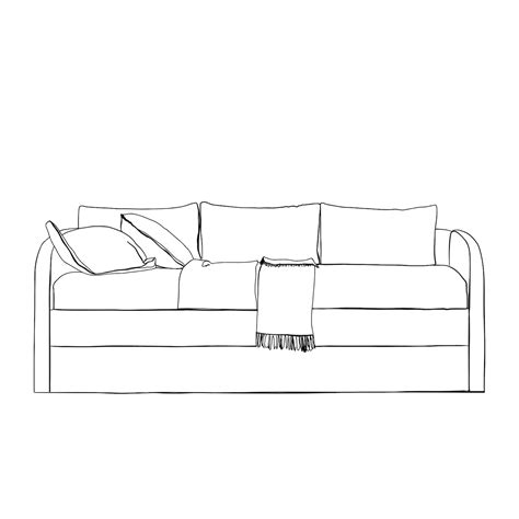 Premium Vector | Modern interior room sketch hand drawn sofa