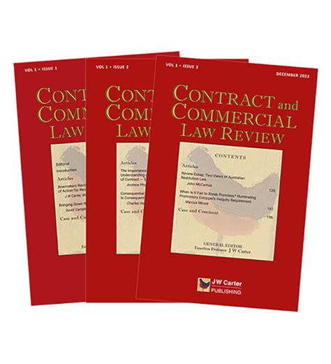 Contract And Commercial Law Review J W Carter Publishing