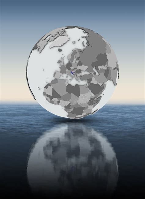 Croatia On Globe Above Water Stock Illustration Illustration Of