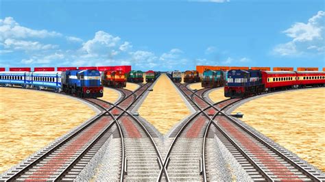 Amazing Trains Running On Bumpy Sharp Bend Railroad Tracks