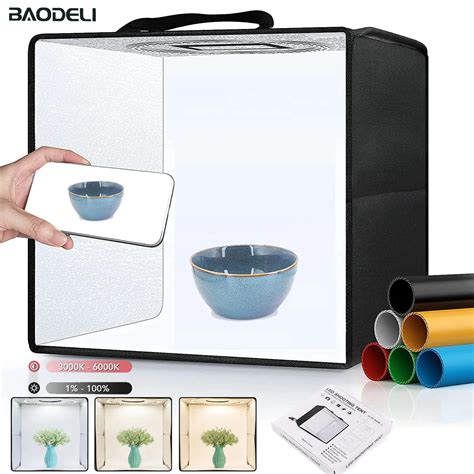 Portable Folding Lightbox Photography Kit With LED Softbox Background