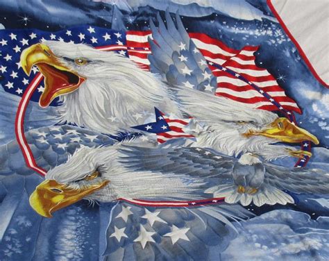 Bald Eagle Quilt Patriotic Quilt American Flag Lap Quilt Handmade