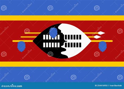 Flag of Swaziland. Official Colors. Flat Vector Illustration Stock ...