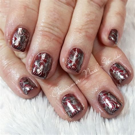 Cnd Shellac Nail Art By Gossamer Nail Studio Stamping Valentines Day