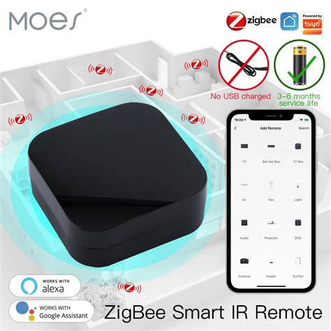 Moes Tuya Zigbee Inteligente Ir Controle Remoto Infravermelho Universal