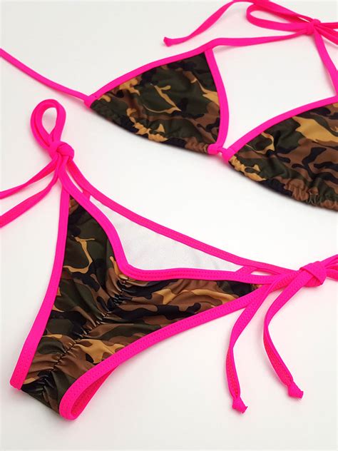 Camouflage With Pink Micro Scrunch Bikini Hunni Bunni