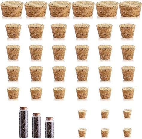 36PCS Corks Cork Stopper Bottle Corks Tapered Cork Plugs Wooden Bottle