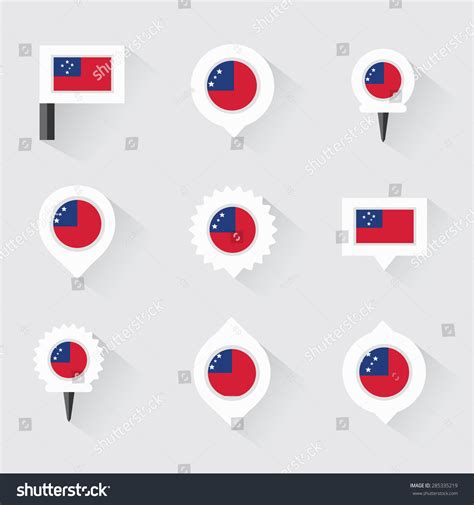 Samoa Flag Pins Infographic Map Design เวกเตอร์สต็อก ปลอดค่าลิขสิทธิ์