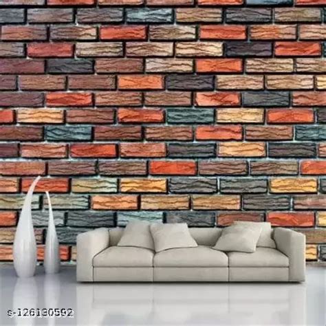 Royal Decore-(45 x 250 cm )3D colorful Bricks Design-Wallpaper ideal ...