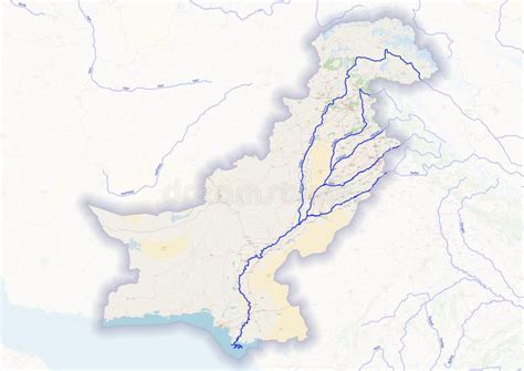 Fysieke Kaart Van Het Land Pakistan Gekleurd Stock Illustratie