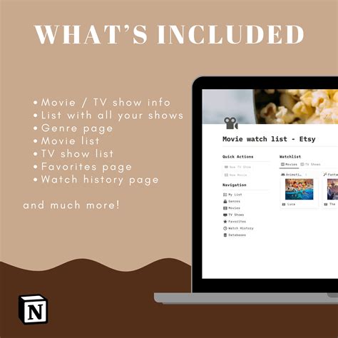 Movie Notion Dashboard Template Movie Tv Show Tracker Genre Sorting