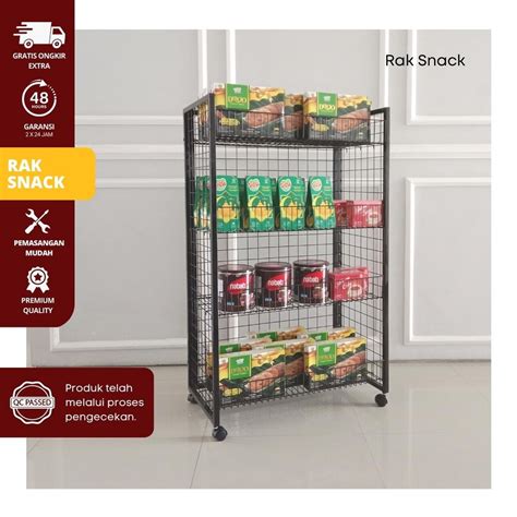 Jual RAK SNACK Include Roda Keranjang Chiki Display Toko Rak