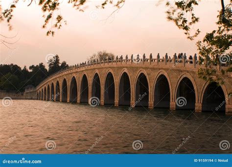 Famous Bridge In Beijing At Sunset Stock Photo Image Of Historical