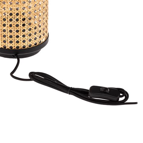 Lindby Lampe Poser Yaelle Hauteur Cm Rotin Noir E Luminaire Fr