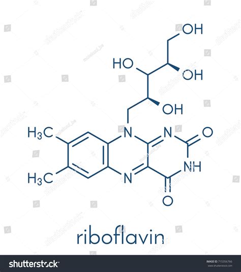 Vitamin B2 Riboflavin Molecule Skeletal Formula Stock Vector Royalty