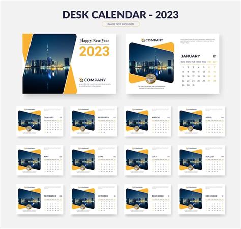 Diseño de calendario 2023 de diseño moderno plantilla de calendario de