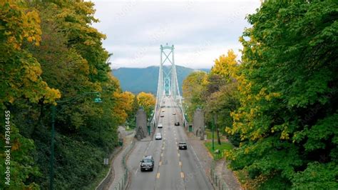 Vancouver, BC Canada, Lions Gate Bridge, known as the First Narrows ...