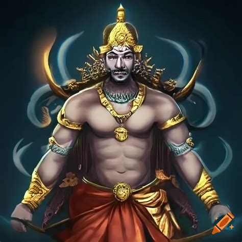 Artistic Depiction Of An Ancient Hindu Warrior King In Anime Style On