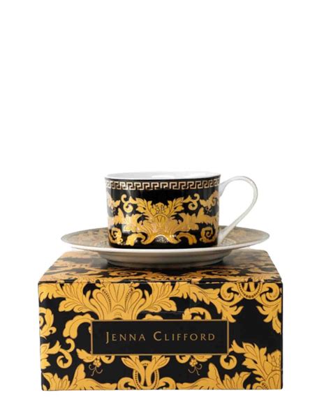 Jenna Clifford Grandeur Cup And Saucer Black And Gold The Culinarium