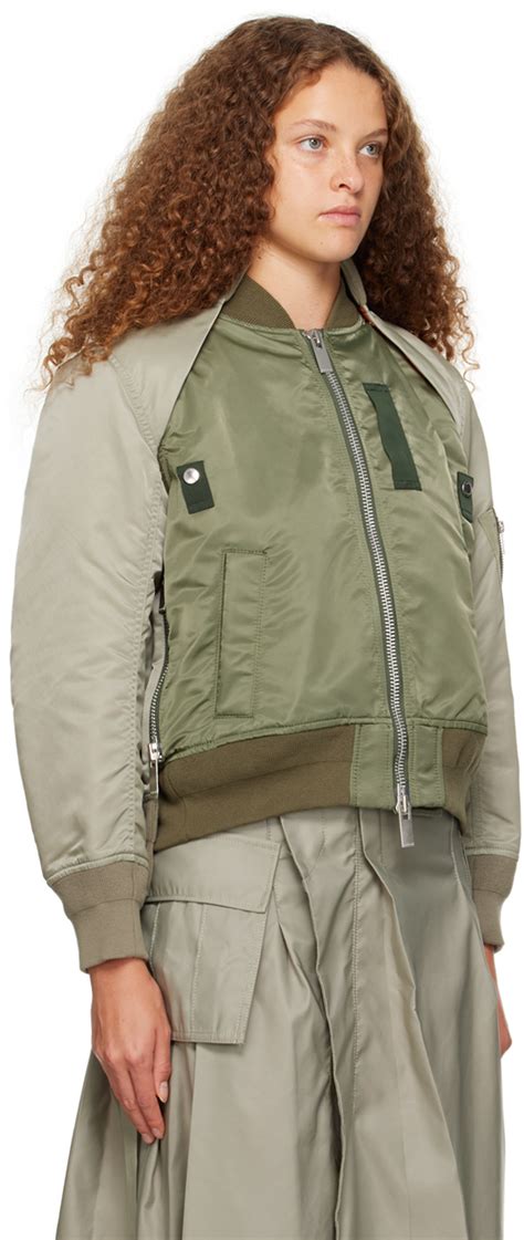 Sacai Khaki Convertible Bomber Jacket Sacai