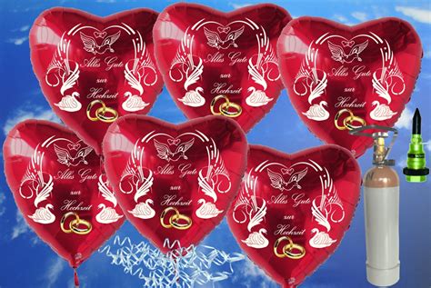 Midi Ballons Helium Set 50 Herzballons Aus Folie Alles Gute Zur