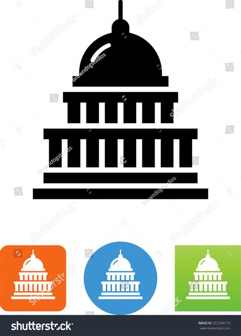 Capital Building Icon Stock Vector 257234173 Shutterstock