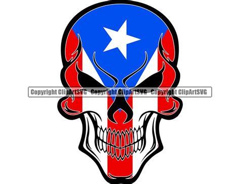 Puerto Rico Rican Skull Mask Shaped Flag San Juan Island - Etsy