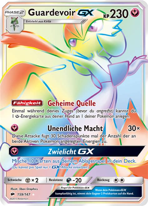 Guardevoir GX 159 147 Wert Bild Künstler Seltenheit Pokemonkarte de