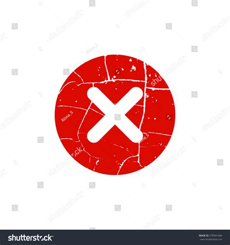 Cross Sign Element Red Grunge X 库存插图 579341446 Shutterstock