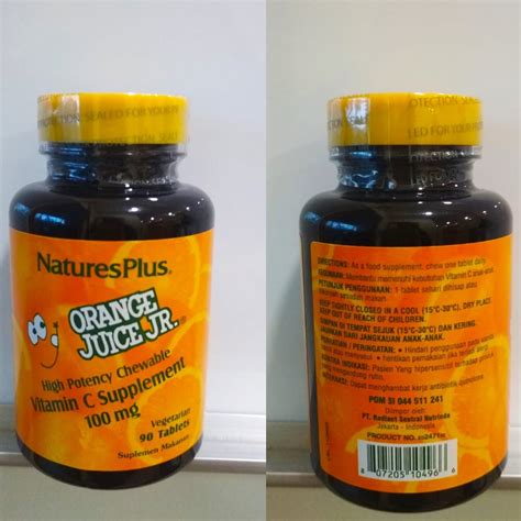 Jual Natures Plus Orange Juice JR Vitamin C 100mg 90 Tablets Shopee