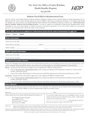 Fillable Online Medicare Part B IRMAA Reimbursement Form Fax Email ...