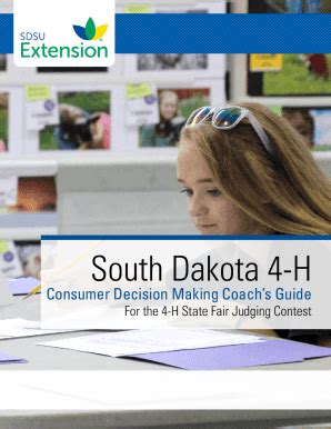 Fillable Online South Dakota 4 H Consumer Decision Making Coach S Guide