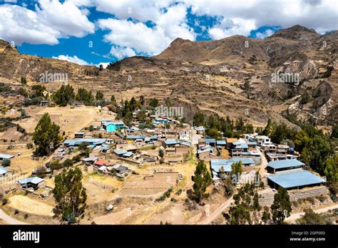 Aerial View Of A Village In The Peruvian Andes Stock Photo Alamy