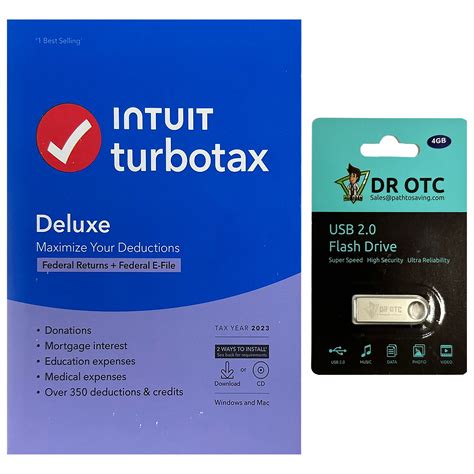 Turbotax Deluxe 2023 Tax Software Federal Return And Federal E File No