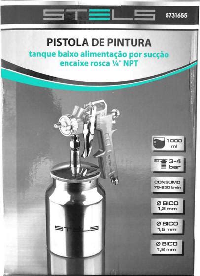 Pistola Pintura Tanque Baixo Sucção 1000ml Rosca 1 4 Stels STELS MTX