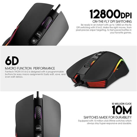 Fantech Thor Ii X16 V2 Macro Rgb Gaming Mouse Computers And Tech Parts And Accessories Mouse