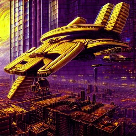 Cyberpunk Starship Hovering City Atmospheric Stable Diffusion OpenArt