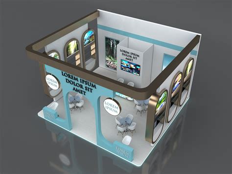 D Model Booth Exhibition Stand Stall X M Height Cm Side Open