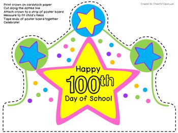 100th Day of School Crown by Cheerful Classroom | TpT