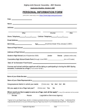 Fillable Online Personal Information Form Iowa Gov Fax Email Print