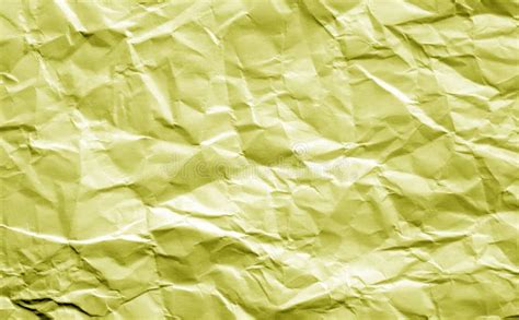 Crumpled Sheet Of Paper In Yellow Tone Stock Image Image Of Canvas