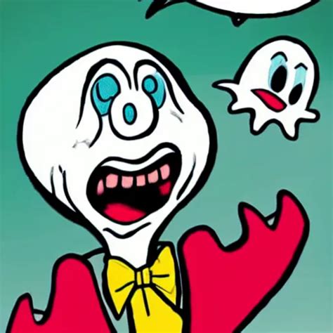 Krea Goofball The Goofy Cartoon Ghost Floating And Laughing At His