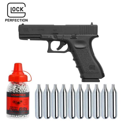 Set Glock 17 Co2 Pistole Kaliber 45 Mm Stahl Bb Diabolo Blowback