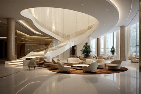 Premium AI Image | Elegant Modern Lobby Interior Design