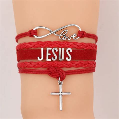 Drop Shipping Infinity Love Jesus Bracelets Cross Charm Religious Faith