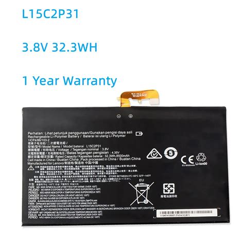 L C P V Wh Mah Laptop Battery For Lenovo Yoga Book Yb